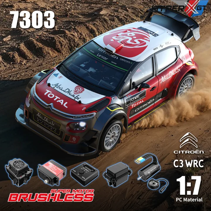 1:7 Hyper Go Professional 4WD RC Rally Car 60KM/H Brushless WRC Citroen C3 Remote Control Drift Car 2.4Ghz 4X4 RTR